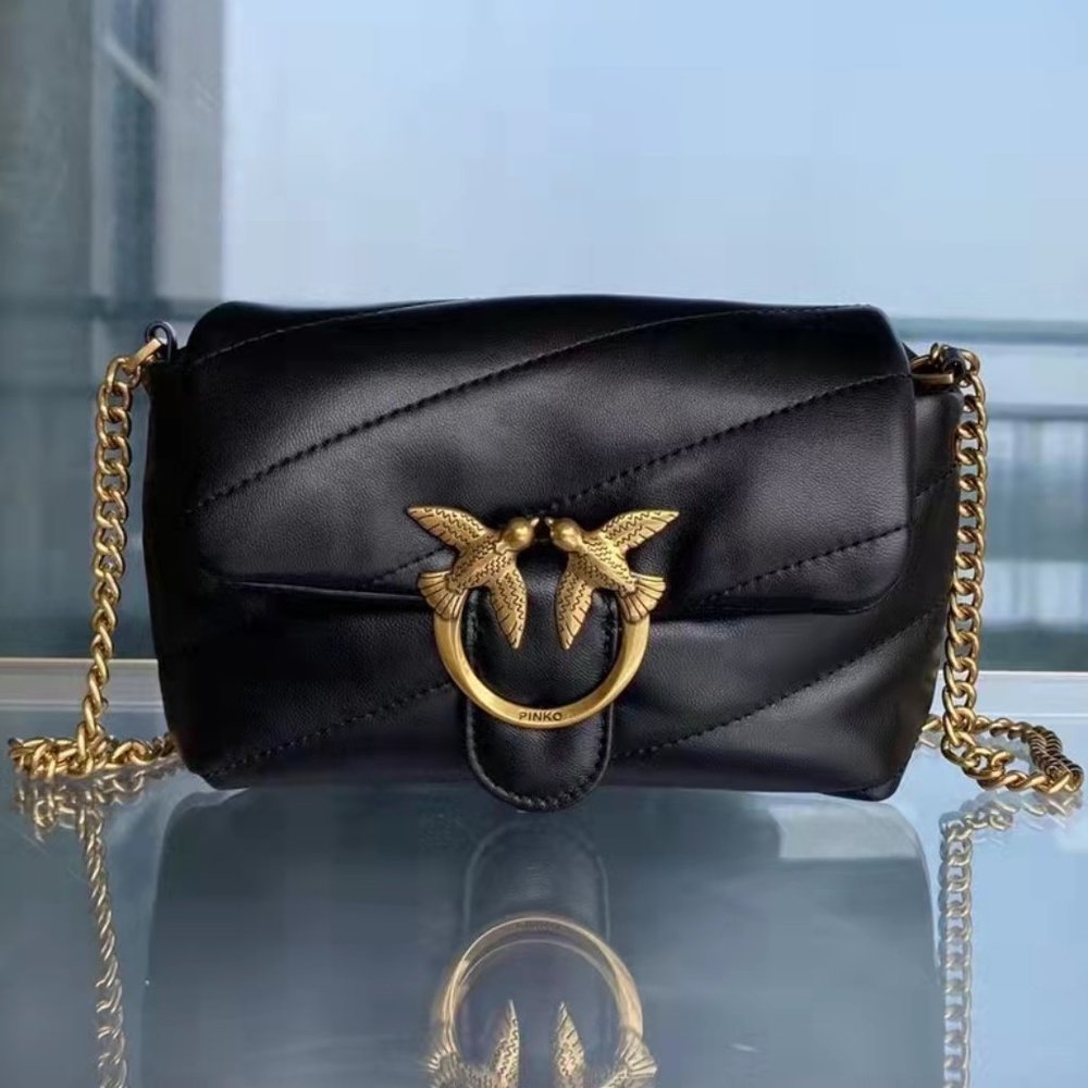Pinko Leather Crossbody, Black